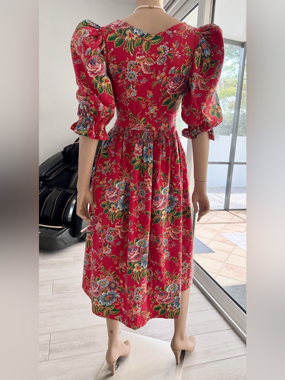 Rare Vintage Sportalm Kitzbühel Red Floral Dress | Austrian Made Size 36 / XS-S - Picture 7 of 17